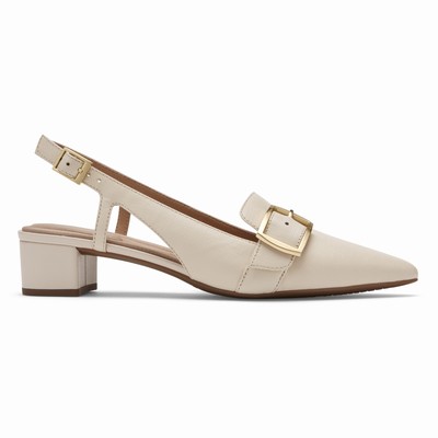 Salto Alto Rockport Total Motion Gracie Buckle Mulher Bege PT-87625